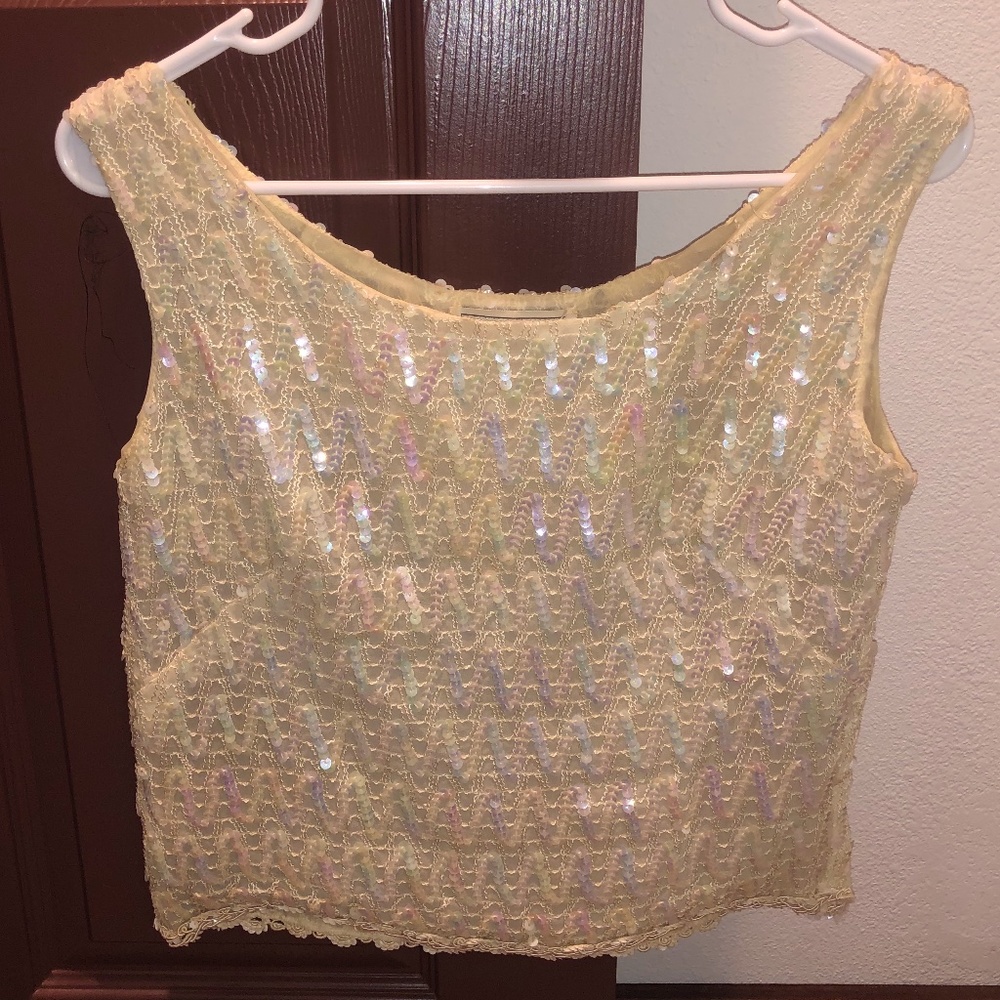 Vintage 1950's Park-Storyk Sequin Tank Top Sz 4-6